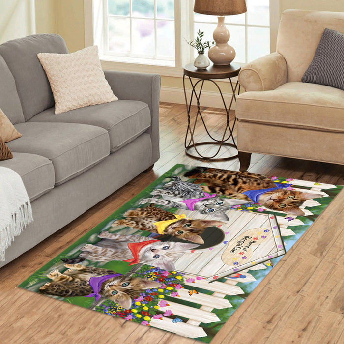 Spring Dog House Bengal Cats Area Rug