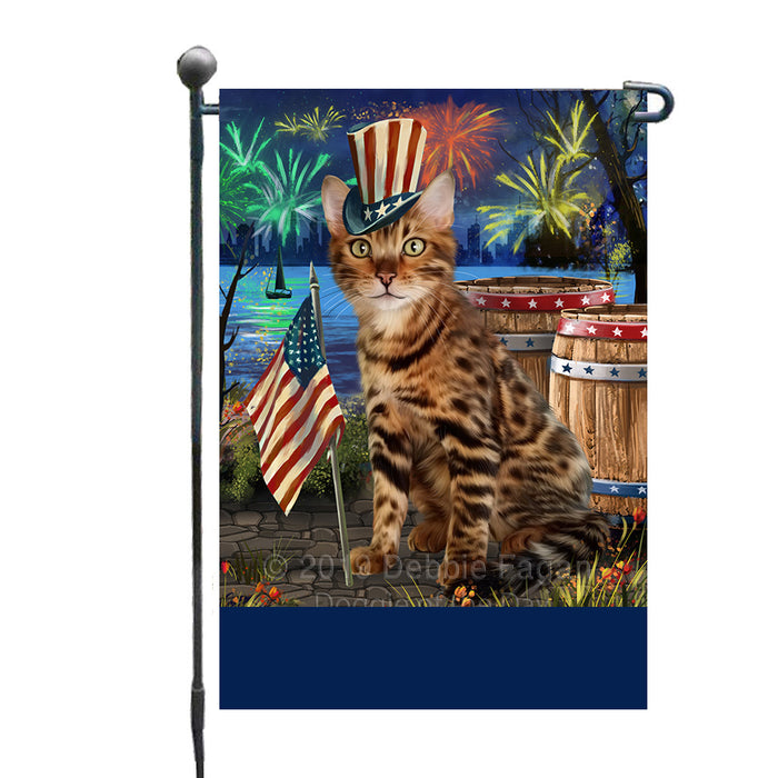 Personalized 4th of July Firework Bengal Cat Custom Garden Flags GFLG-DOTD-A57777