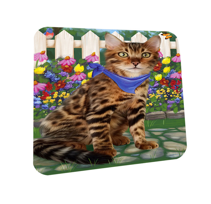 Spring Floral Bengal Cat Coasters Set of 4 CST52192