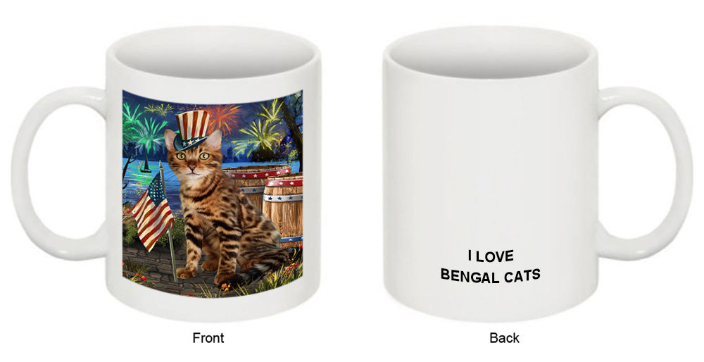 4th of July Independence Day Firework Bengal Cat Coffee Mug MUG49430