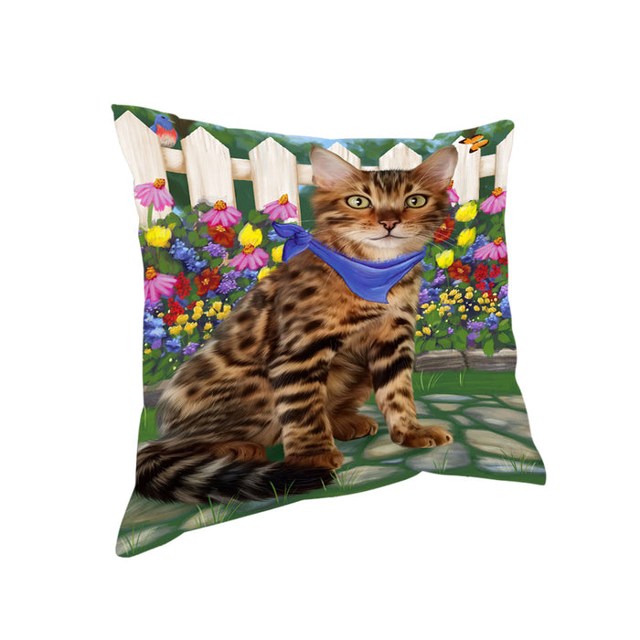 Spring Floral Bengal Cat Pillow PIL65088