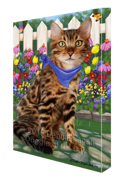 Spring Floral Bengal Cat Canvas Print Wall Art Décor CVS86894