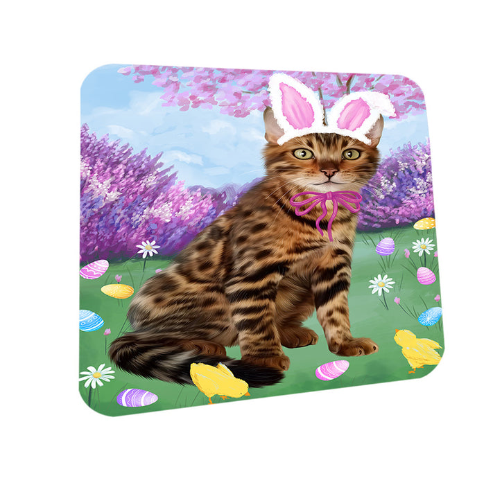 Easter Holiday Bengal Cat Coasters Set of 4 CST56831
