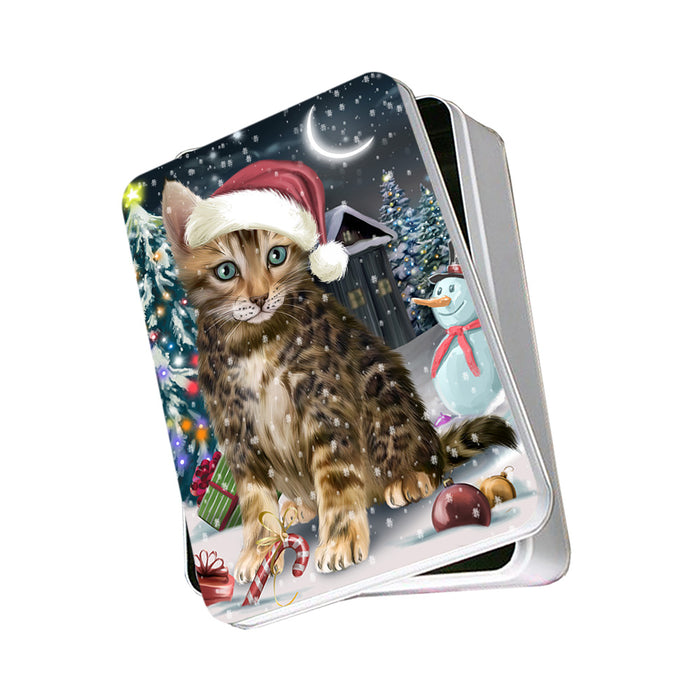 Have a Holly Jolly Bengal Cat Christmas Photo Storage Tin PITN51628