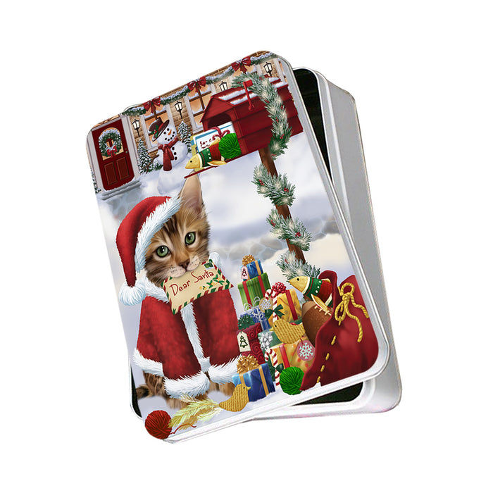 Bengal Cat Dear Santa Letter Christmas Holiday Mailbox Photo Storage Tin PITN53521