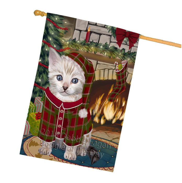 The Stocking was Hung Bengal Cat House Flag FLG55629