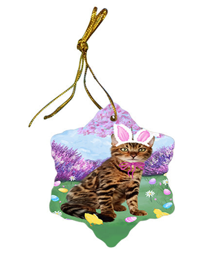 Easter Holiday Bengal Cat Star Porcelain Ornament SPOR57274