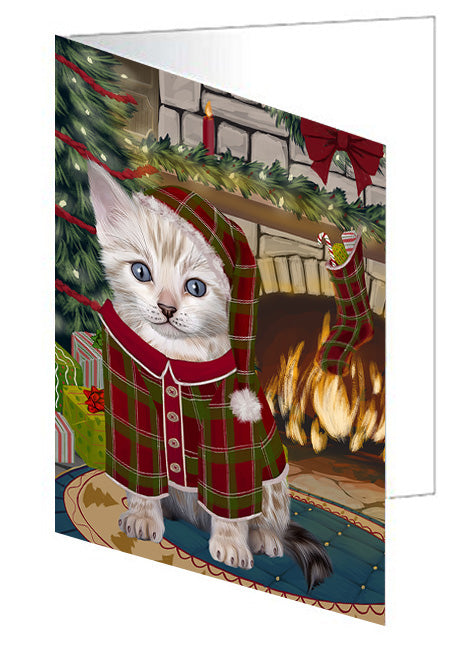 The Stocking was Hung German Shepherd Dog Handmade Artwork Assorted Pets Greeting Cards and Note Cards with Envelopes for All Occasions and Holiday Seasons GCD70448