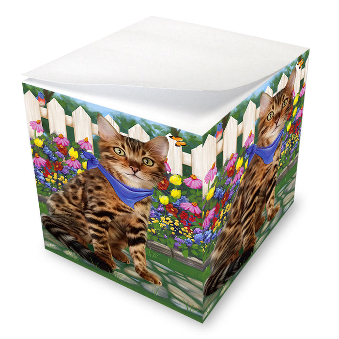 Spring Floral Bengal Cat Note Cube NOC52181