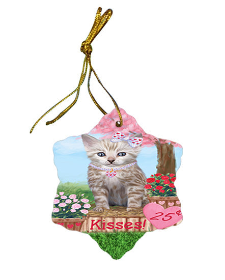 Rosie 25 Cent Kisses Bengal Cat Star Porcelain Ornament SPOR56171