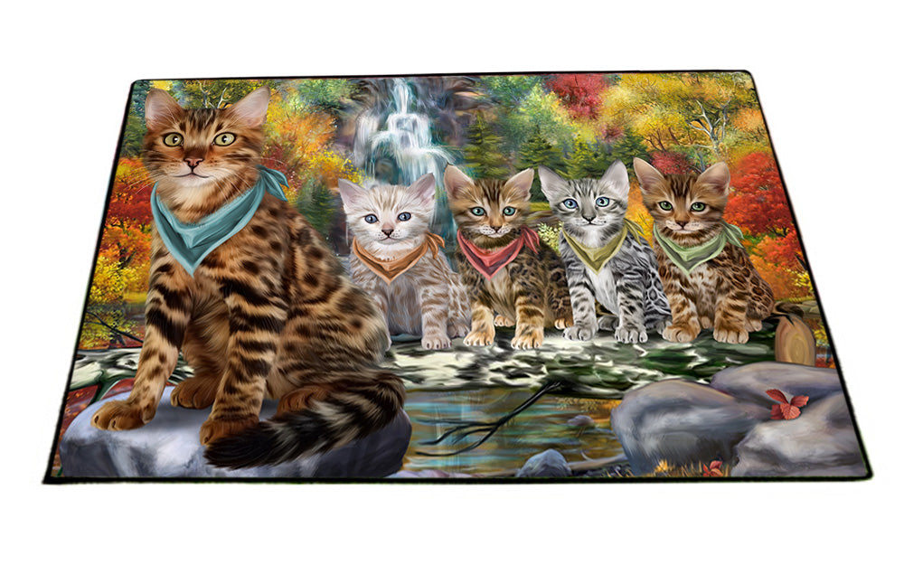 Scenic Waterfall Bengal Cats Floormat FLMS51333