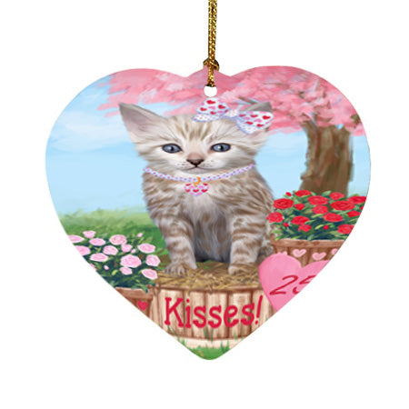 Rosie 25 Cent Kisses Bengal Cat Heart Christmas Ornament HPOR56171