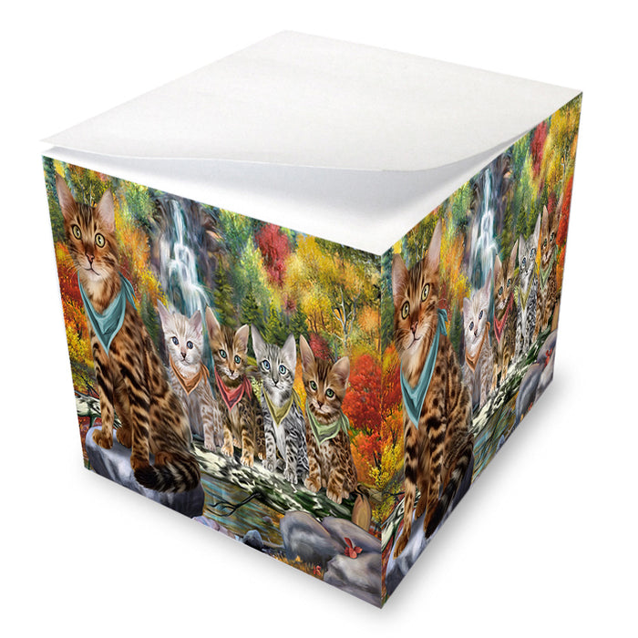 Scenic Waterfall Bengal Cats Note Cube NOC51824