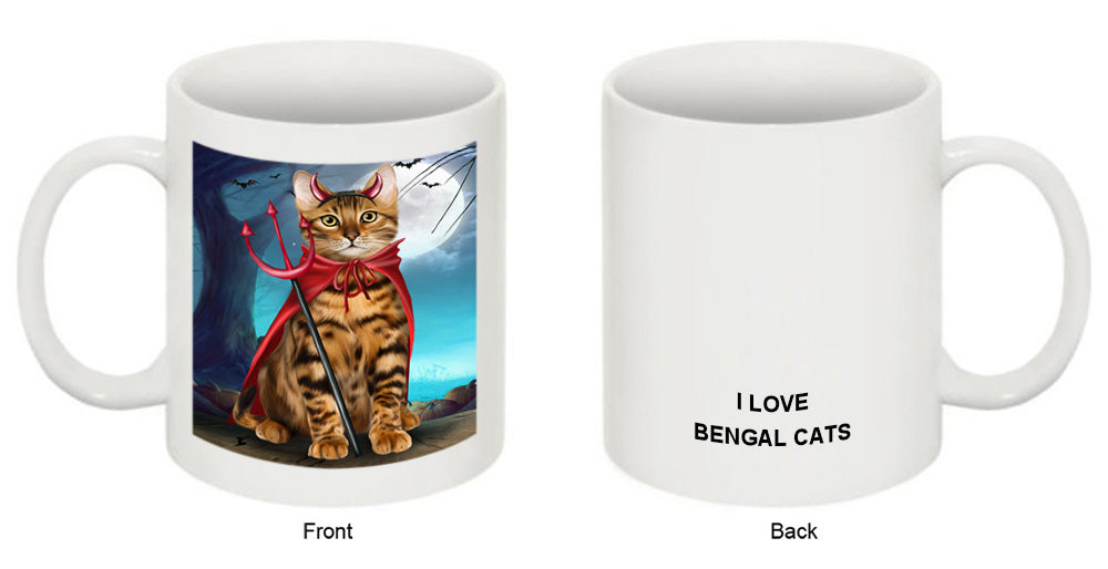 Happy Halloween Trick or Treat Bengal Cat Coffee Mug MUG49894