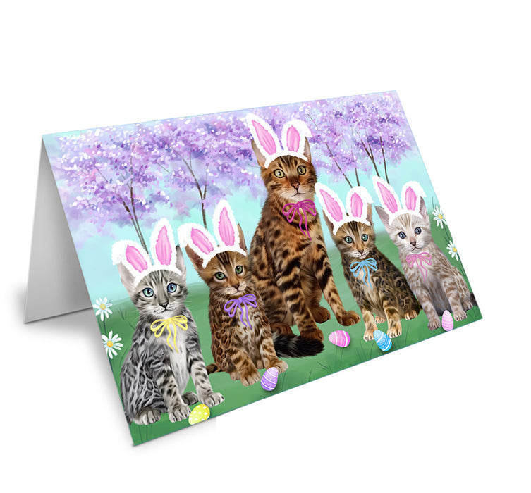 Easter Holiday Bengal Cats Handmade Artwork Assorted Pets Greeting Cards and Note Cards with Envelopes for All Occasions and Holiday Seasons GCD76136