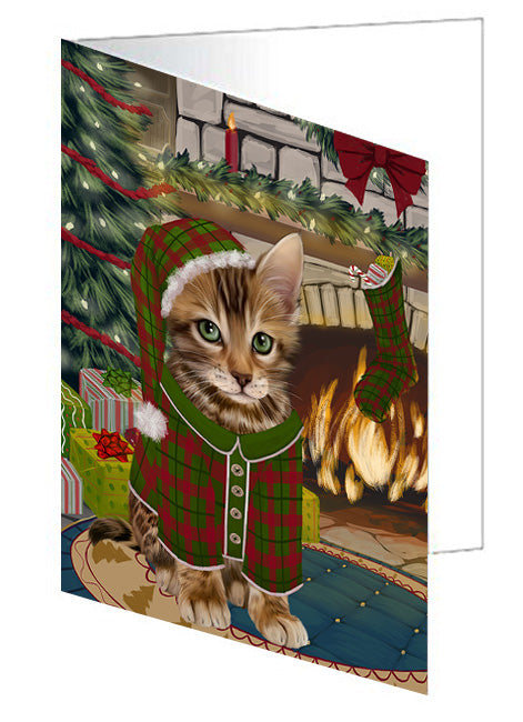 The Stocking was Hung German Shepherd Dog Handmade Artwork Assorted Pets Greeting Cards and Note Cards with Envelopes for All Occasions and Holiday Seasons GCD70445