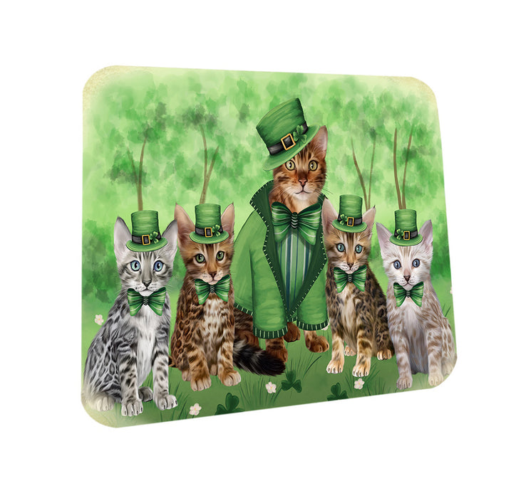 St. Patricks Day Irish Portrait Bengal Cats Coasters Set of 4 CST56936