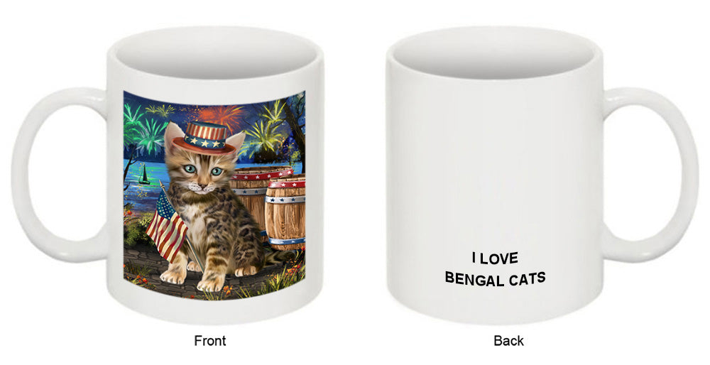 4th of July Independence Day Firework Bengal Cat Coffee Mug MUG49431