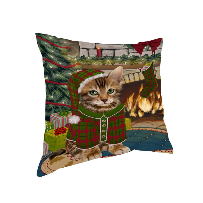 The Stocking was Hung Bengal Cat Pillow PIL69732