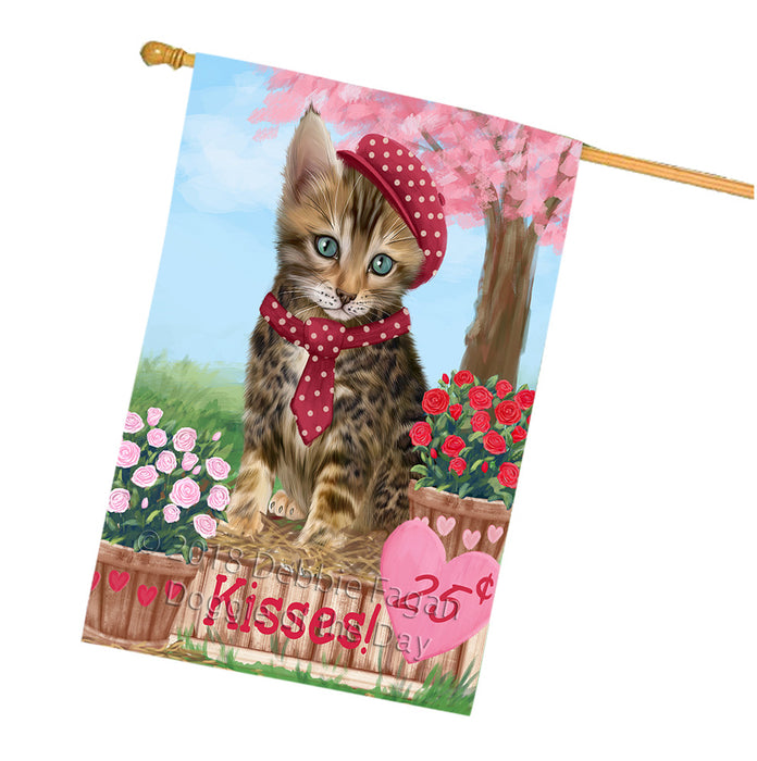 Rosie 25 Cent Kisses Bengal Cat House Flag FLG56500