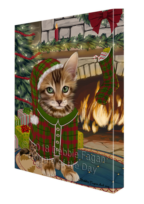 The Stocking was Hung Bengal Cat Canvas Print Wall Art Décor CVS116738