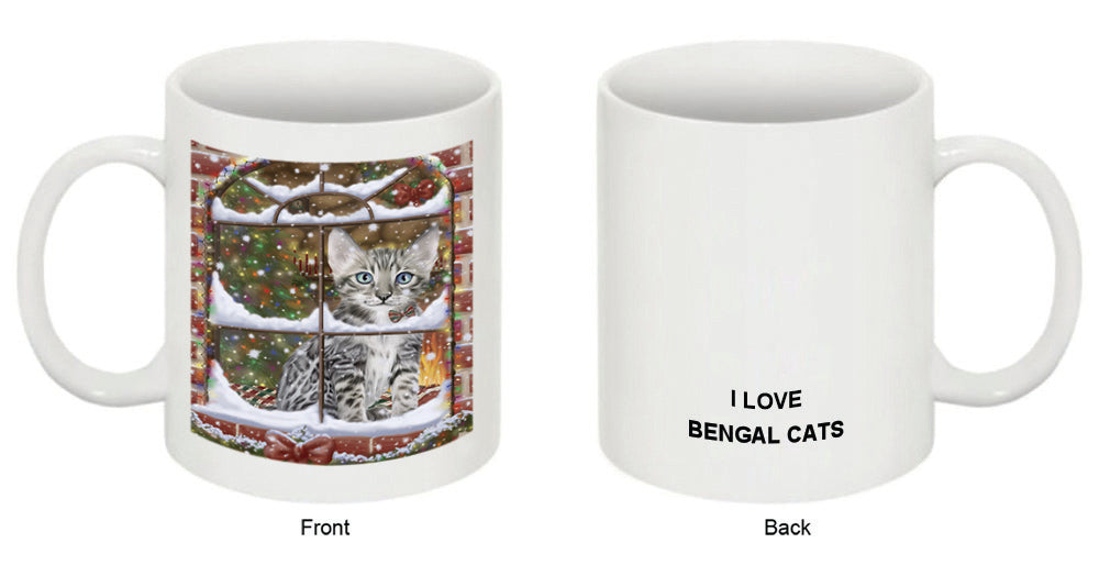 Please Come Home For Christmas Bengal Cat Sitting In Window Coffee Mug MUG49013
