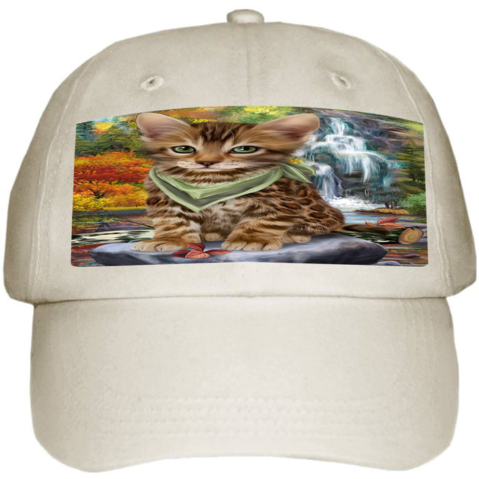 Scenic Waterfall Bengal Cat Ball Hat Cap HAT59208