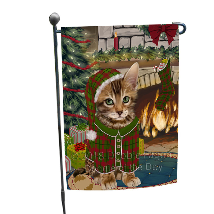 The Stocking was Hung Bengal Cat Garden Flag GFLG55494