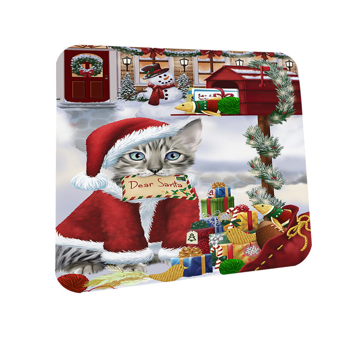 Bengal Cat Dear Santa Letter Christmas Holiday Mailbox Coasters Set of 4 CST53480
