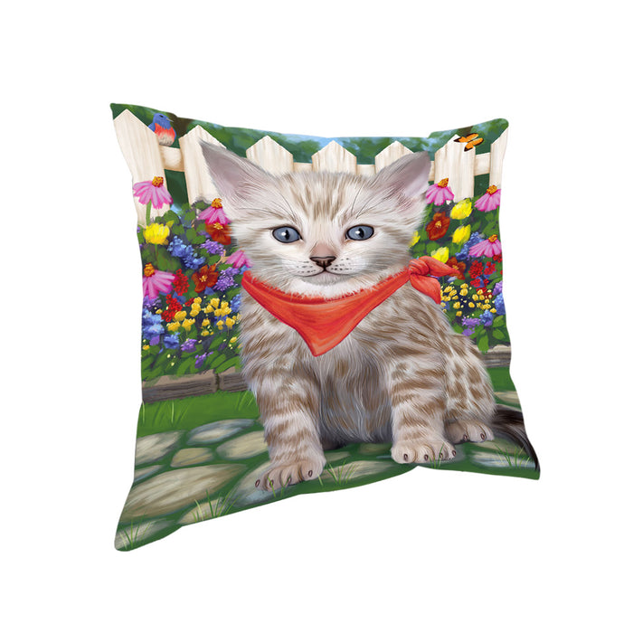 Spring Floral Bengal Cat Pillow PIL65092