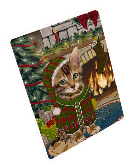 The Stocking was Hung Bengal Cat Magnet MAG70740 (Small 5.5" x 4.25")