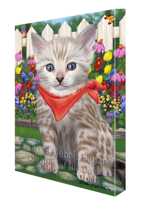 Spring Floral Bengal Cat Canvas Print Wall Art Décor CVS86903