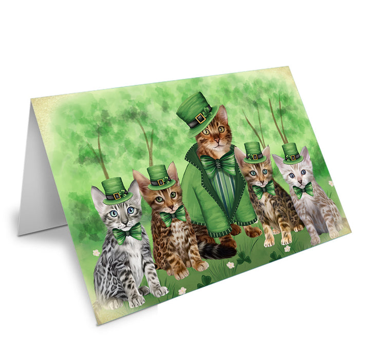 St. Patricks Day Irish Portrait Bengal Cats Handmade Artwork Assorted Pets Greeting Cards and Note Cards with Envelopes for All Occasions and Holiday Seasons GCD76448