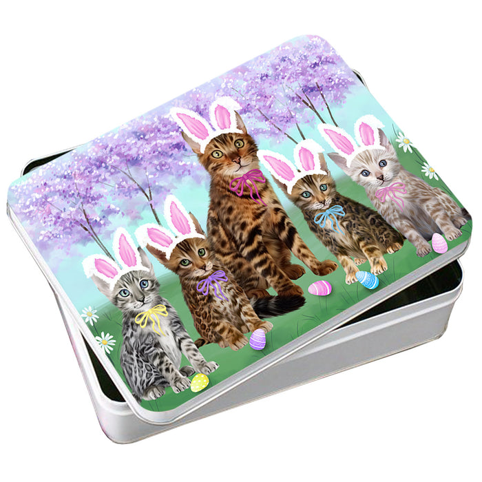 Easter Holiday Bengal Cats Photo Storage Tin PITN56817
