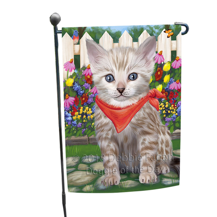Spring Floral Bengal Cat Garden Flag GFLG52179