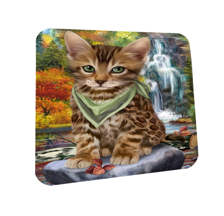 Scenic Waterfall Bengal Cat Coasters Set of 4 CST51784