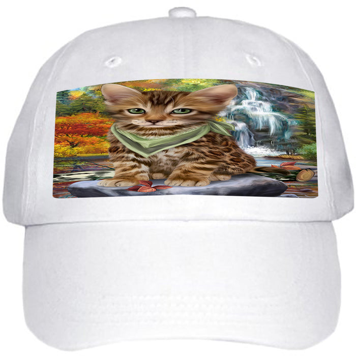 Scenic Waterfall Bengal Cat Ball Hat Cap HAT59208