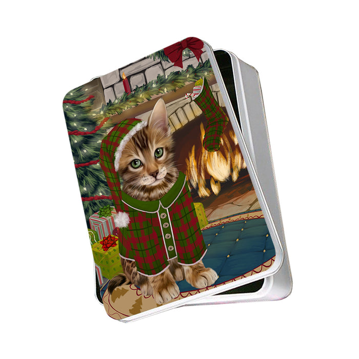 The Stocking was Hung Bengal Cat Photo Storage Tin PITN55144