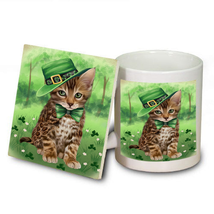 St. Patricks Day Irish Portrait Bengal Cat Mug and Coaster Set MUC56971