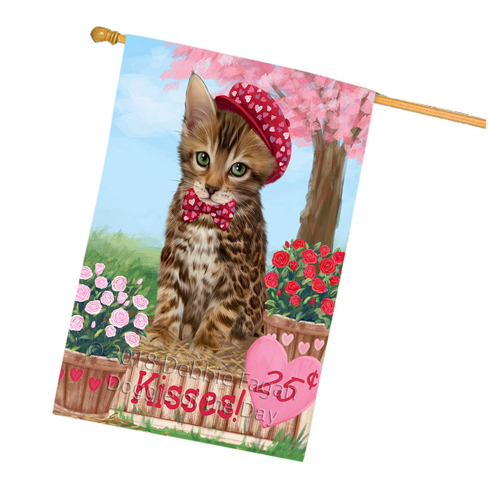 Rosie 25 Cent Kisses Bengal Cat House Flag FLG56501