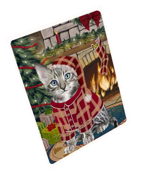The Stocking was Hung Bengal Cat Magnet MAG70743 (Small 5.5" x 4.25")