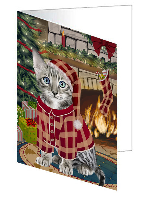 The Stocking was Hung German Shepherd Dog Handmade Artwork Assorted Pets Greeting Cards and Note Cards with Envelopes for All Occasions and Holiday Seasons GCD70442