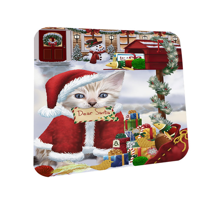 Bengal Cat Dear Santa Letter Christmas Holiday Mailbox Coasters Set of 4 CST53481