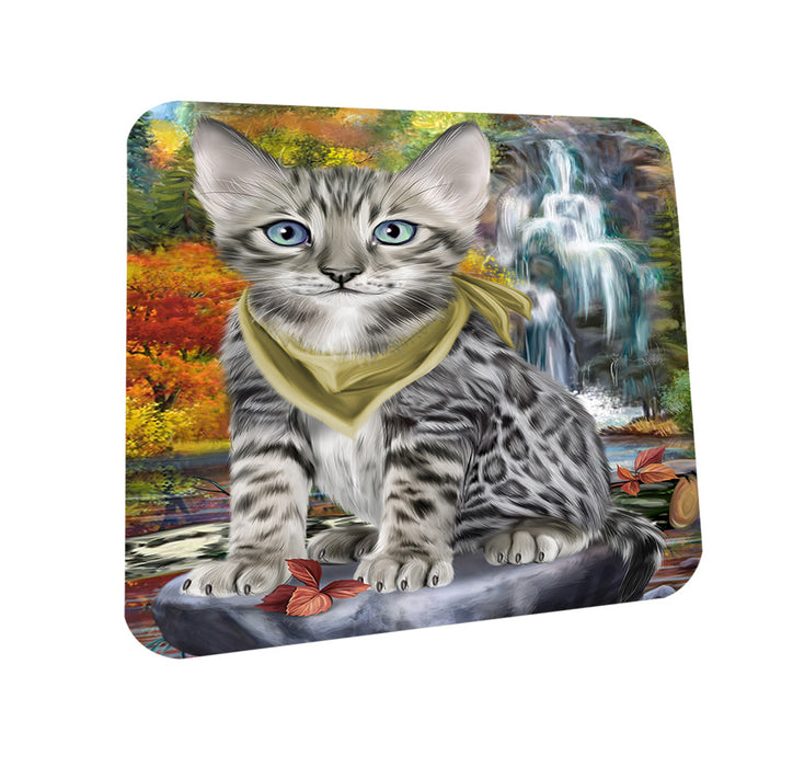 Scenic Waterfall Bengal Cat Coasters Set of 4 CST51785