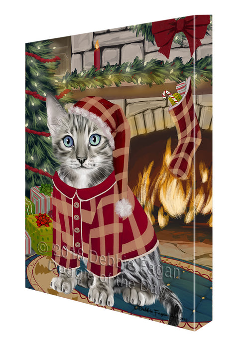 The Stocking was Hung Bengal Cat Canvas Print Wall Art Décor CVS116747