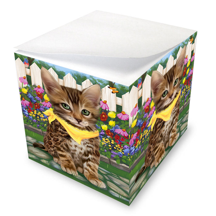 Spring Floral Bengal Cat Note Cube NOC52183
