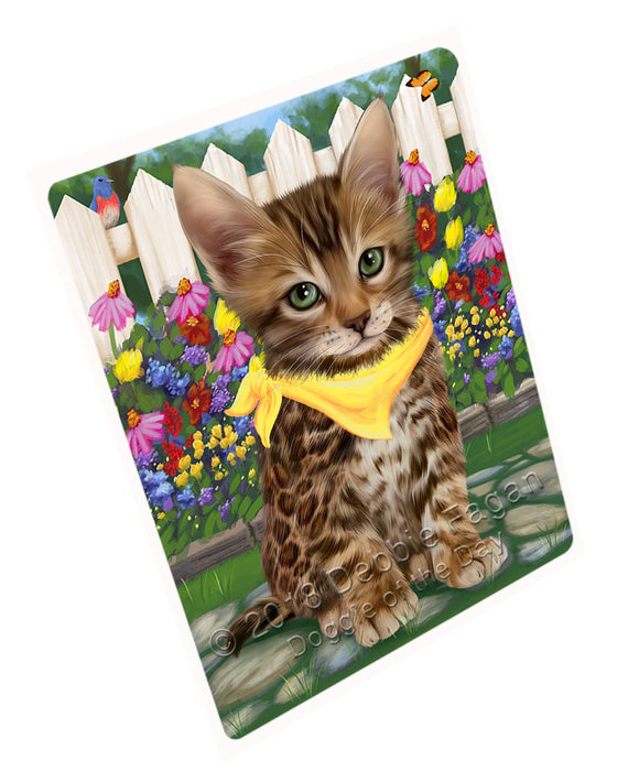 Spring Floral Bengal Cat Large Refrigerator / Dishwasher Magnet RMAG73596