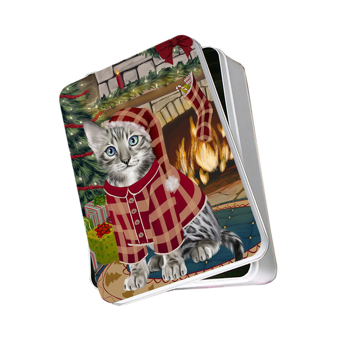 The Stocking was Hung Bengal Cat Photo Storage Tin PITN55145