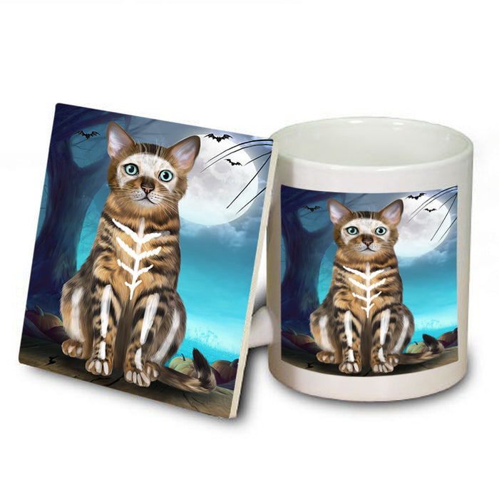 Happy Halloween Trick or Treat Bengal Cat Mug and Coaster Set MUC54490