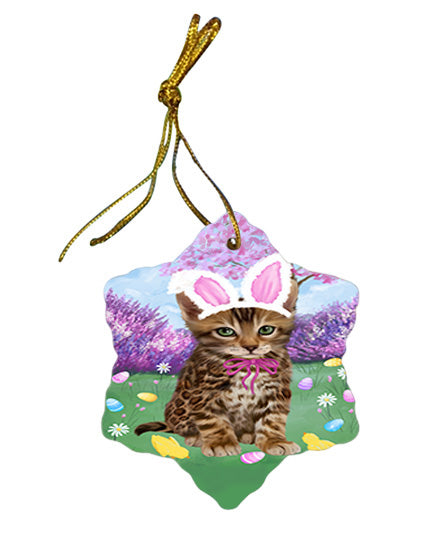 Easter Holiday Bengal Cat Star Porcelain Ornament SPOR57276